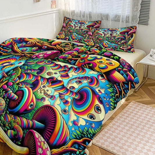 3-Piece Bedding Set-86"×70"/ 218×177cm (Dual-sidede Printing)